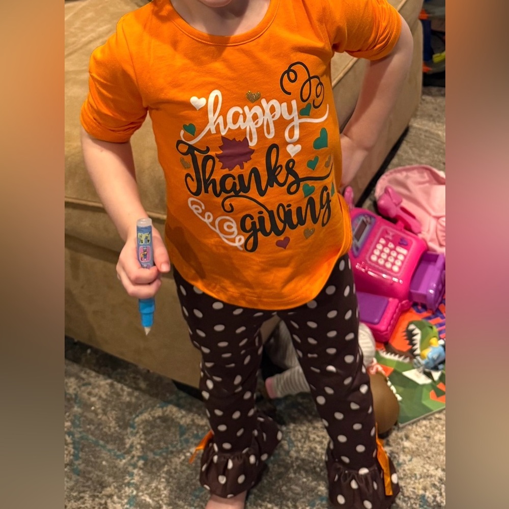Thanksgiving Shirt and Polka Dot Flare Pant Set